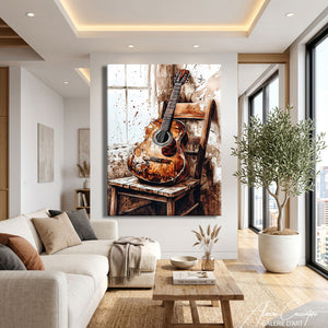 Toile Guitare Abstraite