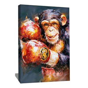 Tableau Singe Boxe