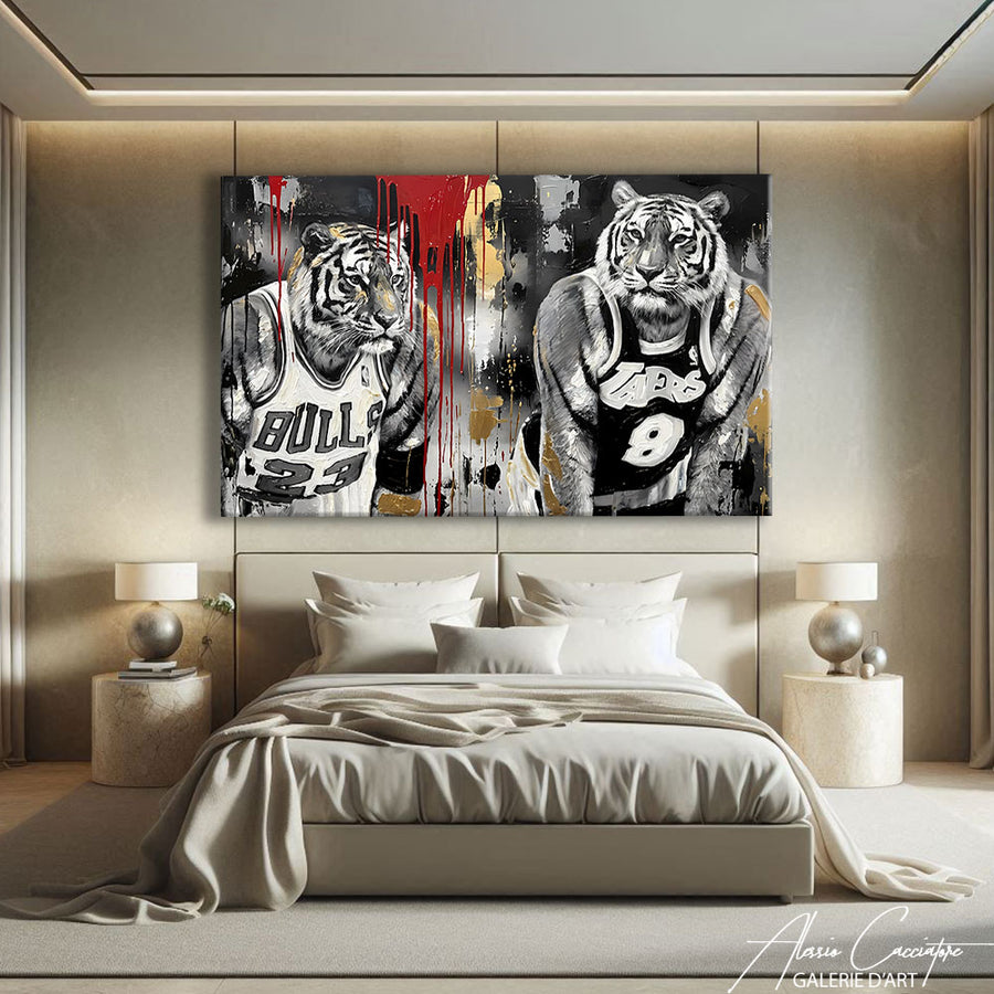 Toile Basketball Noir Et Blanc – mise en situation