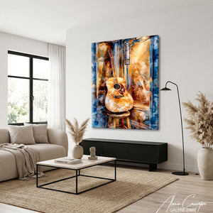 Affiche Guitare En Peinture