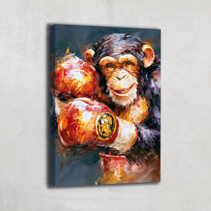 Tableau Singe Boxe