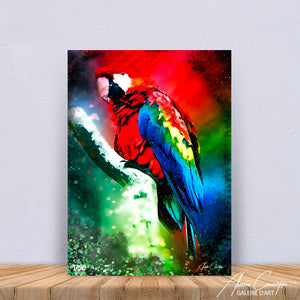 peinture perroquet sur branche