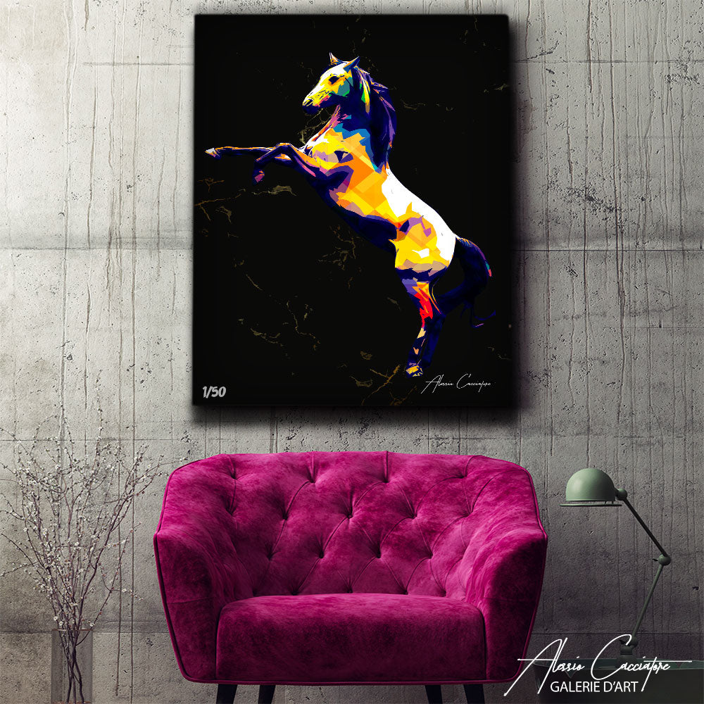 tableau chevaux pop art