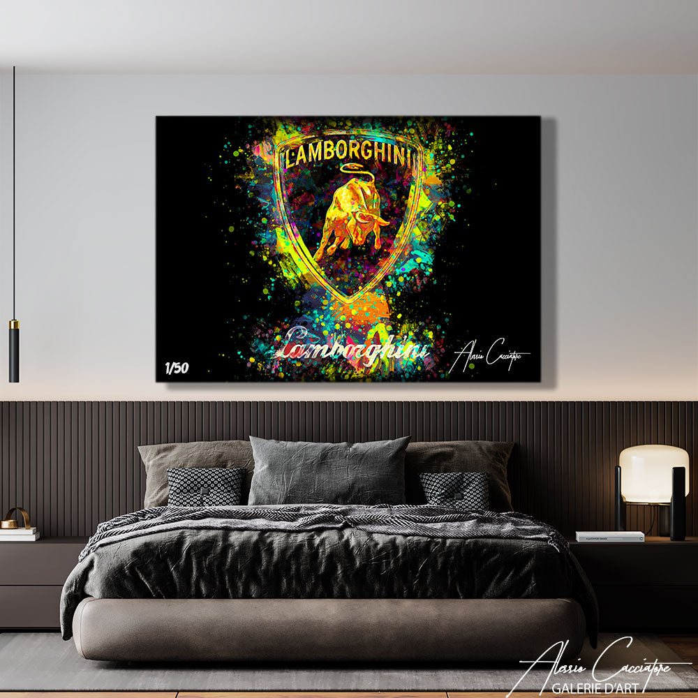 tableau lamborghini pop art