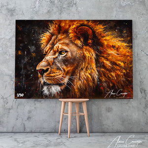 TABLEAU LION ORANGE Alessio Cacciatore