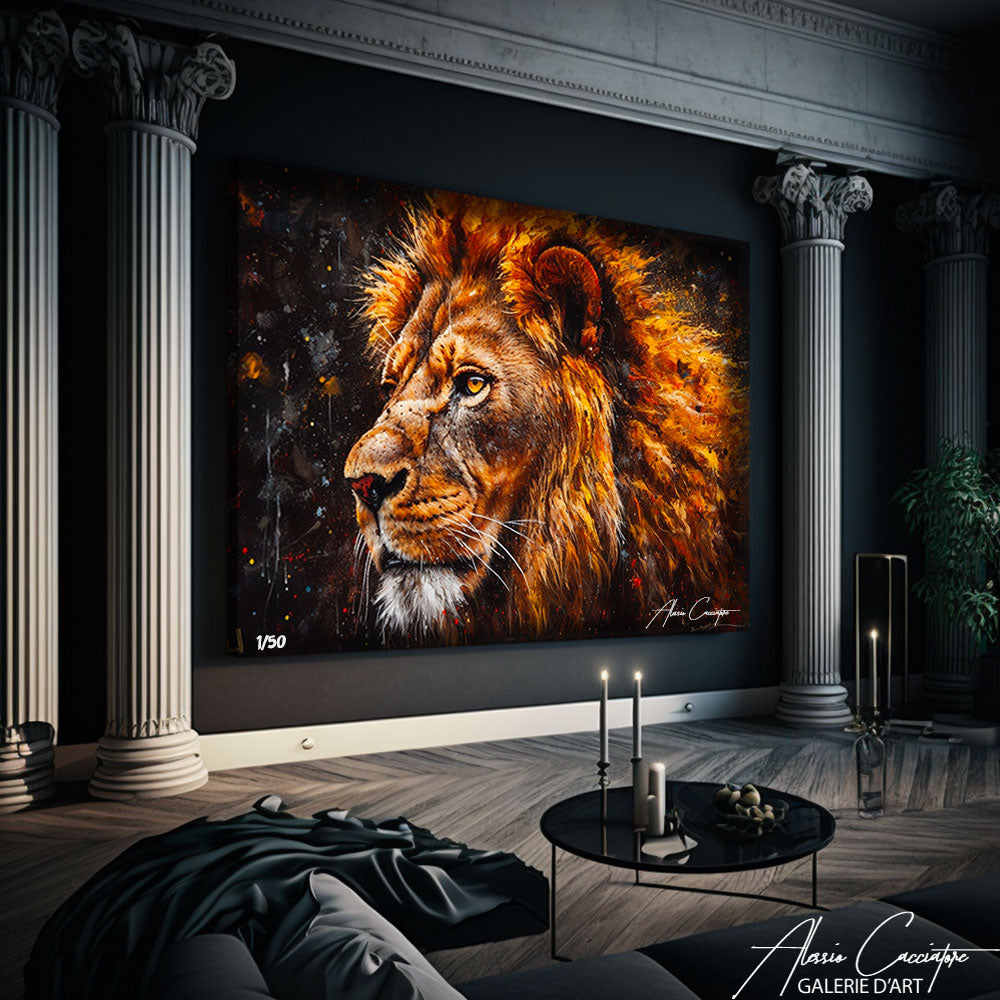 ORANGE LION PAINTING