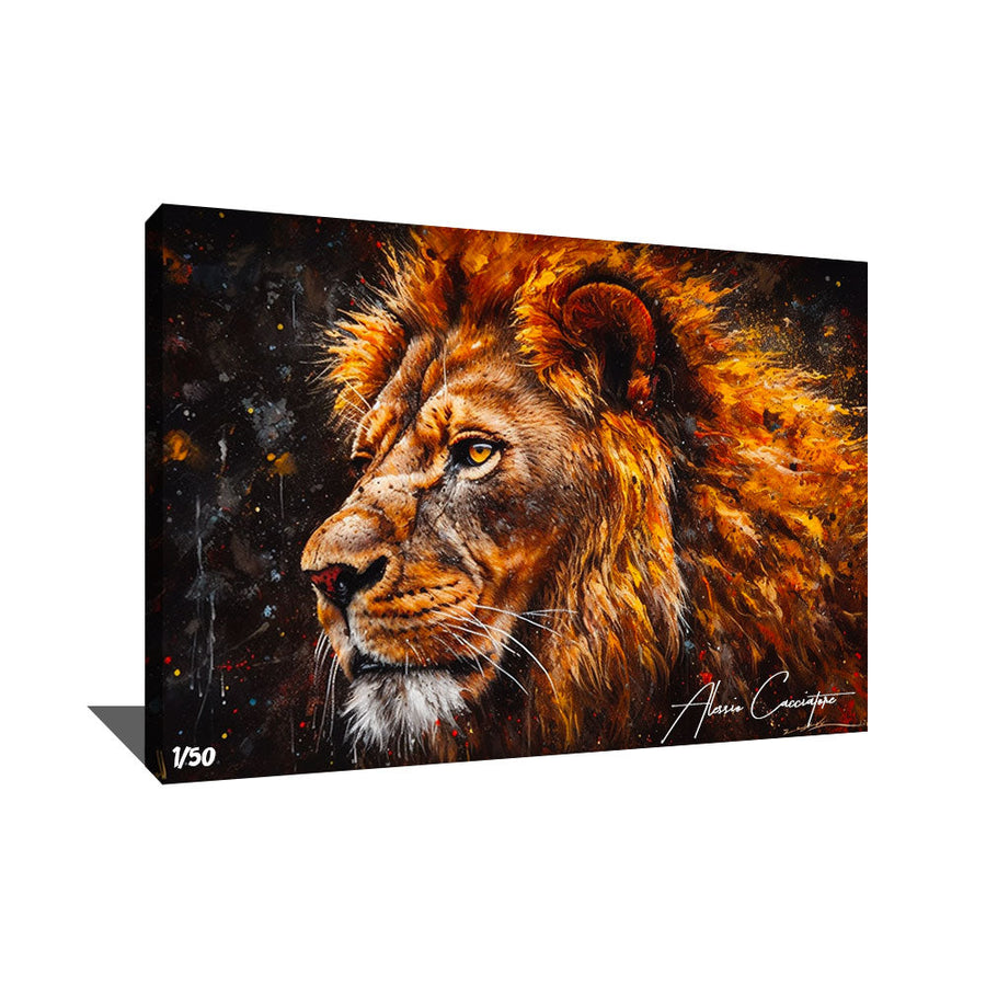 TABLEAU LION ORANGE Alessio Cacciatore