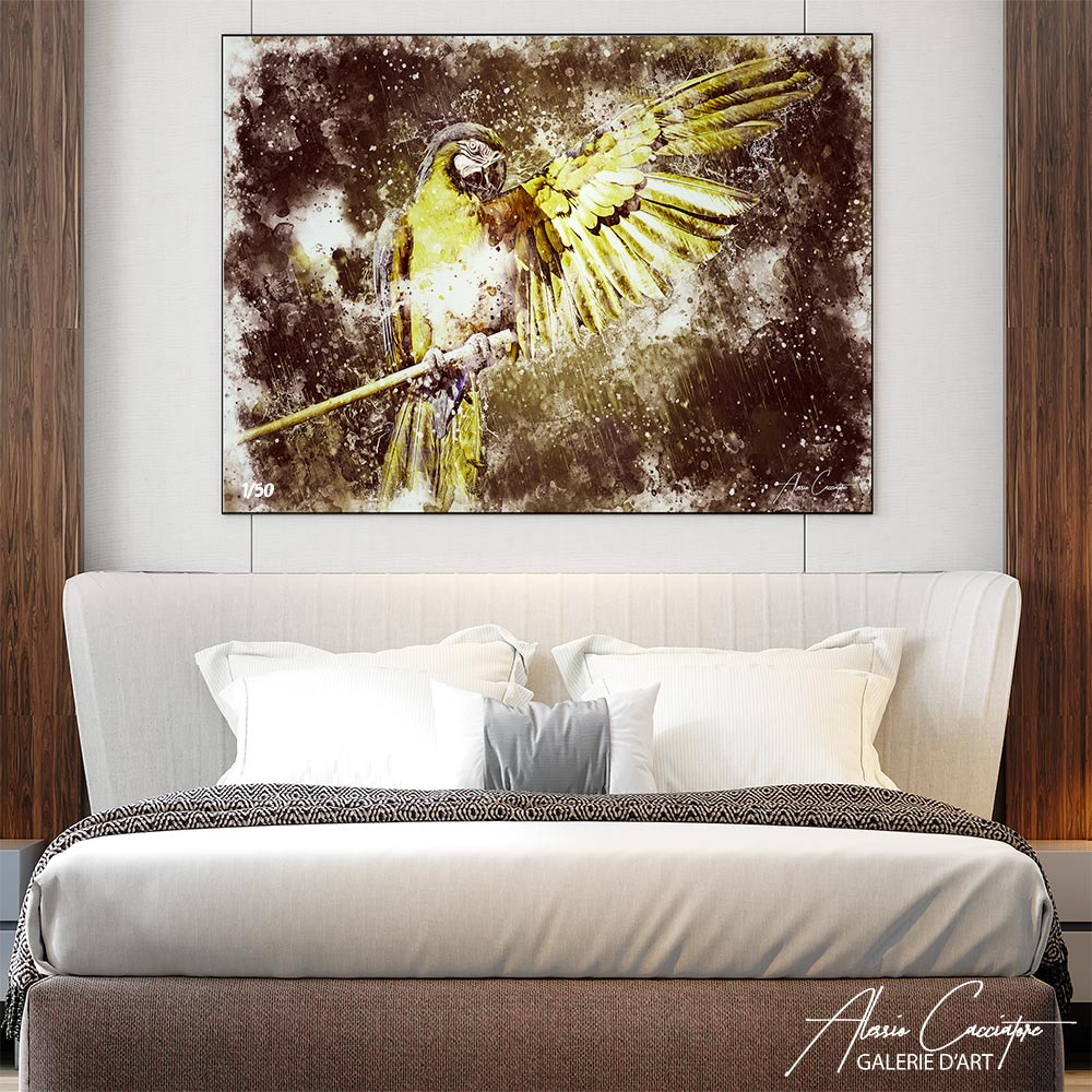 peinture perroquet couleur