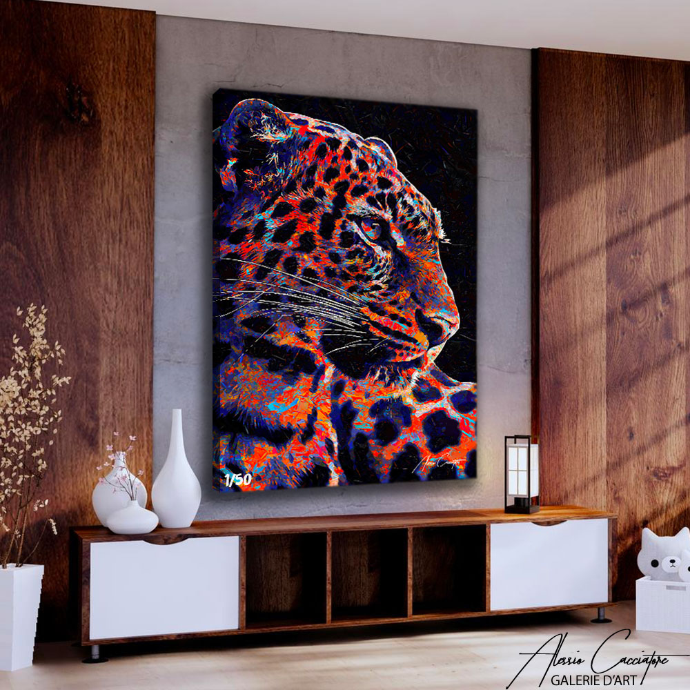 TABLEAU LÉOPARD ACRYLIQUE
