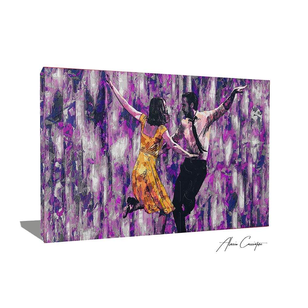 Tableau Lalaland pas cher lovely scene avec ryan gosling et Emma stone par l'artiste alessio cacciatore.