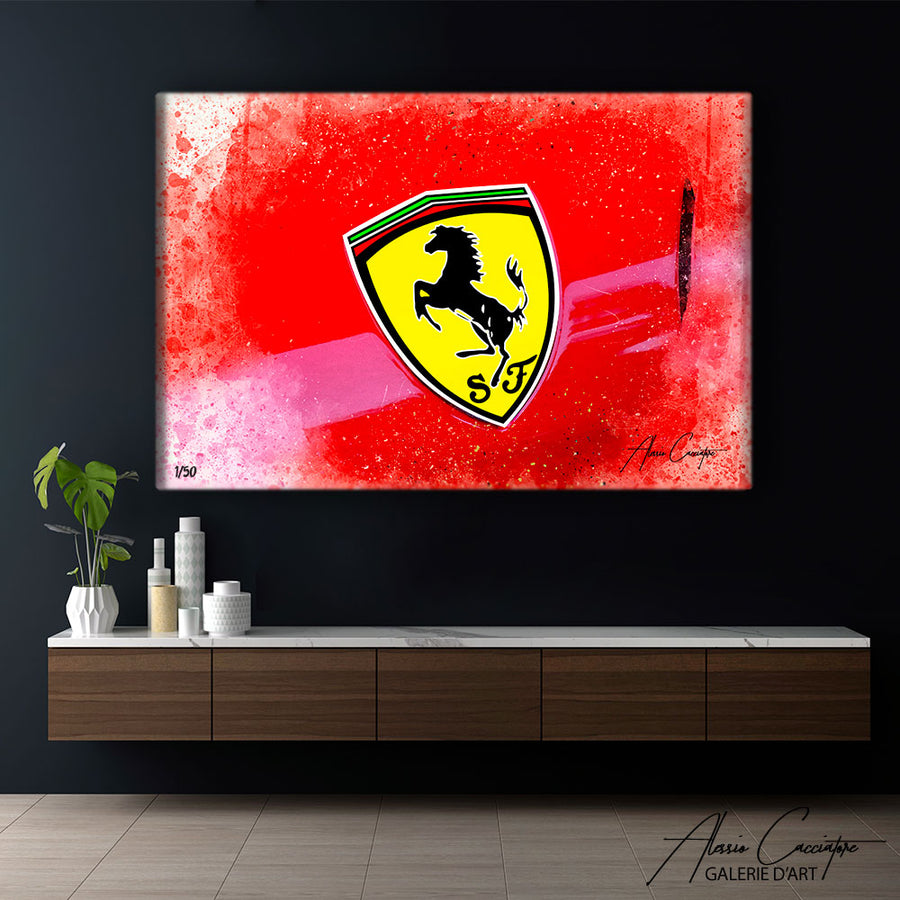 tableau logo ferrari – mise en situation