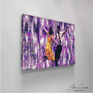 Tableau Lalaland pas cher lovely scene avec ryan gosling et Emma stone par l'artiste alessio cacciatore.