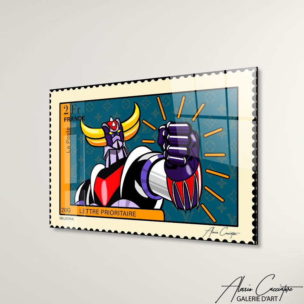 Tableau grand format contemporain accroché au-dessus d'un canapé dans un salon