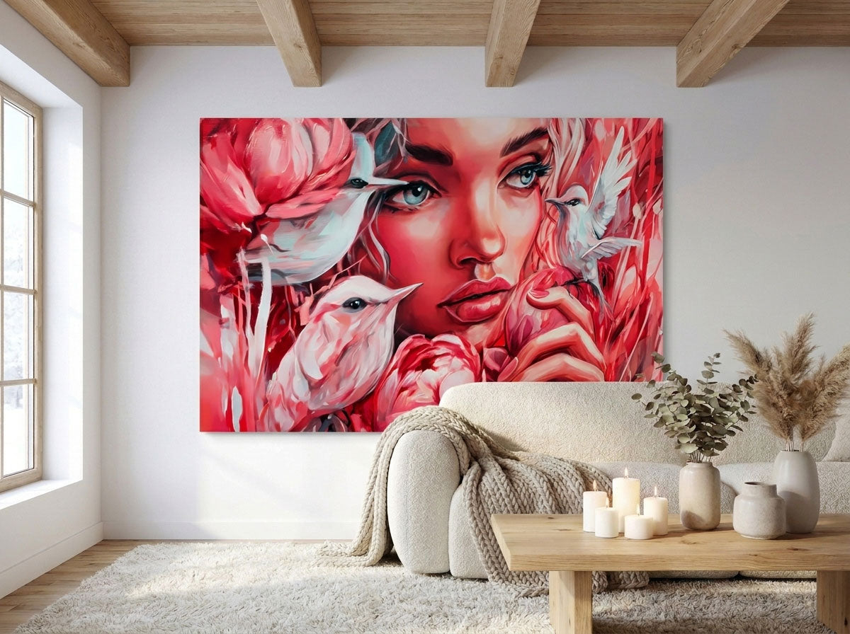 Tableau visage femme coloré : la figure féminine comme manifeste artistique