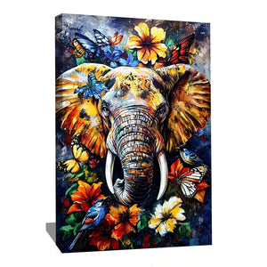 TABLEAU ÉLÉPHANT FLORAL