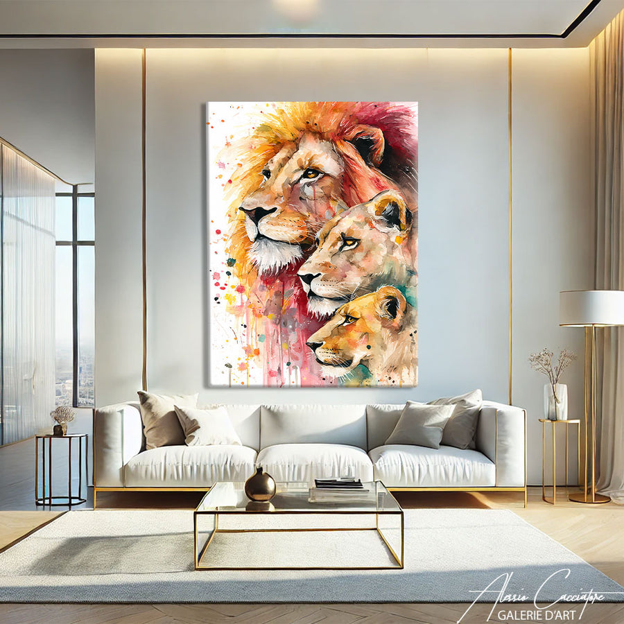 Tableau Aquarelle Animaux – mise en situation