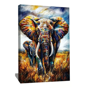 TABLEAU ÉLÉPHANTS NATURE