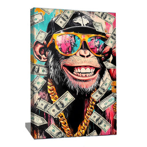 Tableau Pop Art Singe À Lunettes