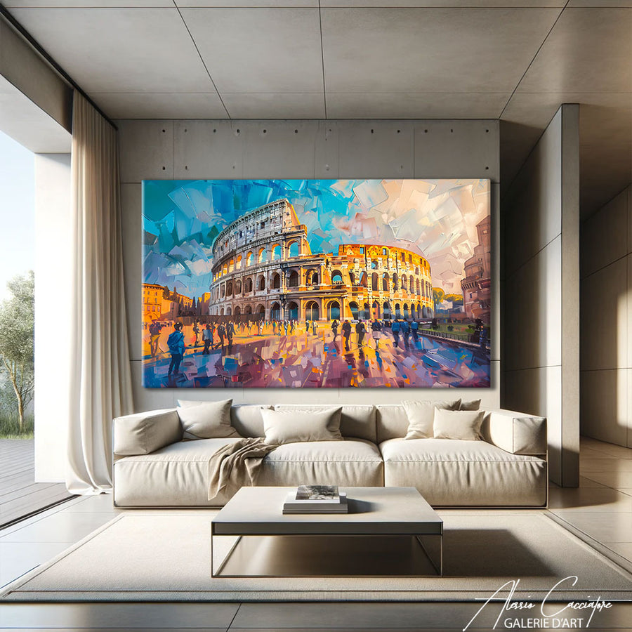 Tableau Contemporain Bleu – mise en situation