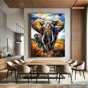 TABLEAU ÉLÉPHANTS NATURE