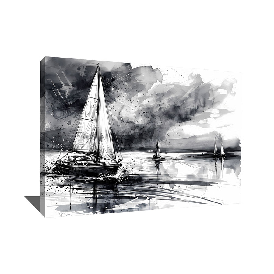 TABLEAU VOILIER NOIR ET BLANC