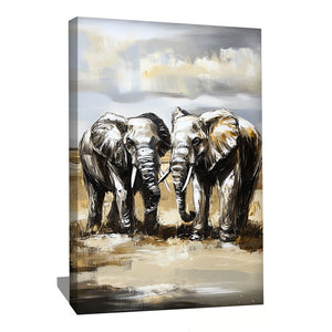 TABLEAU ÉLÉPHANTS GRIS