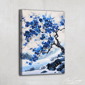 Tableau Cerisier Japonais Bleu