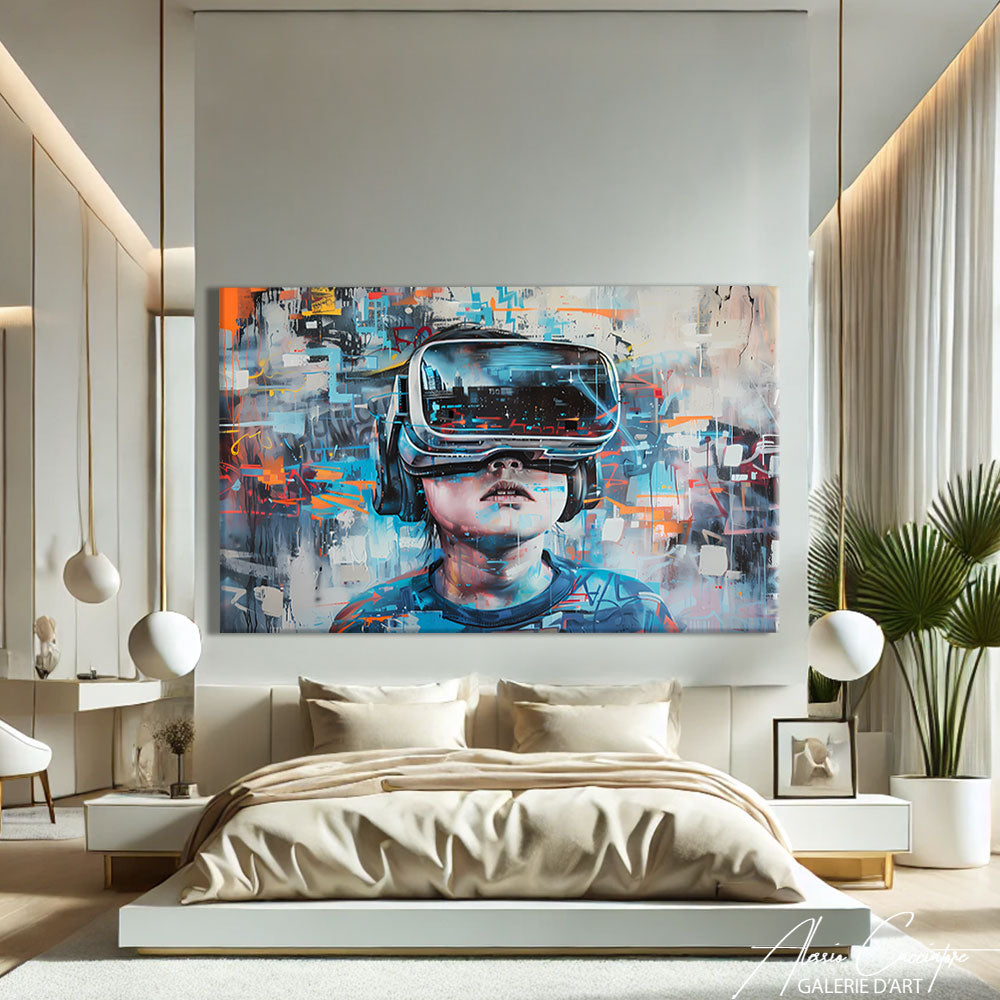 Tableau Street Art Bleu