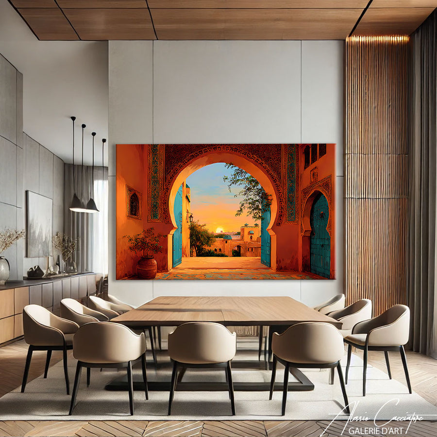 Tableau Paysage Marocain – mise en situation