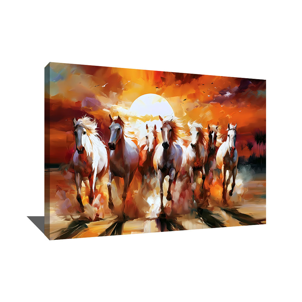 TABLEAU COUCHER DE SOLEIL CHEVAUX