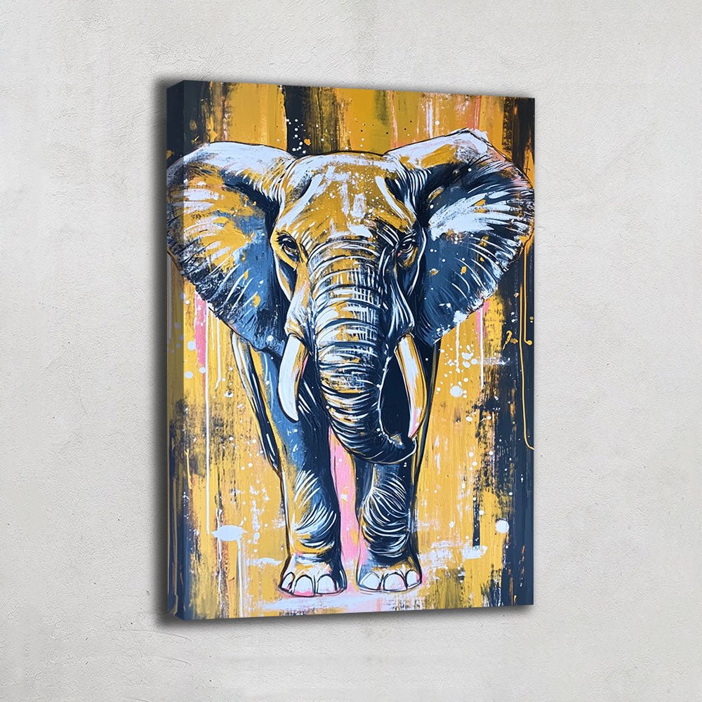 TABLEAU ÉLÉPHANT DORÉ