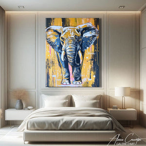 TABLEAU ÉLÉPHANT DORÉ