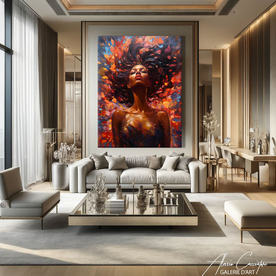 Tableau De Peinture Femme Africaine – mise en situation