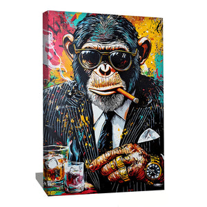 TABLEAU SINGE POP ART GANGSTER