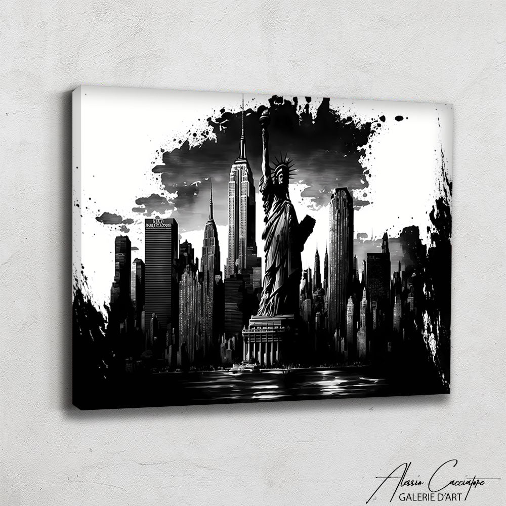 tableau new york noir et blanc