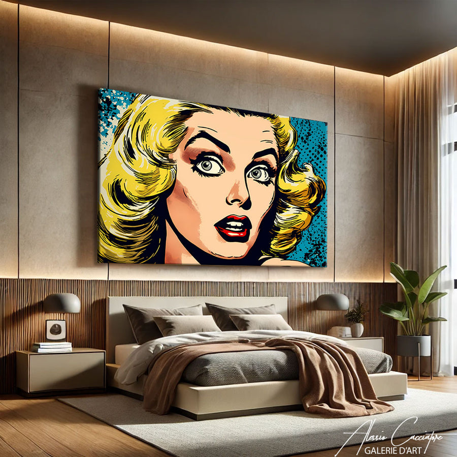 tableau femme pop art – mise en situation
