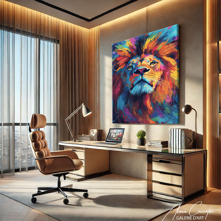 Tableau de Lion Contemporain