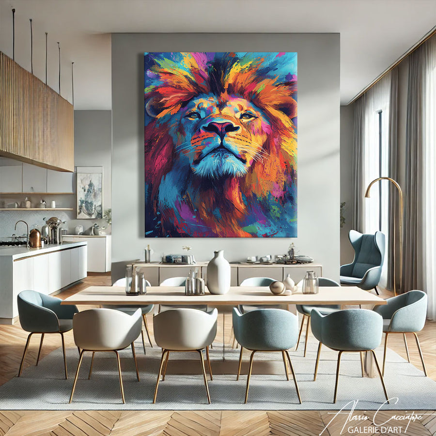 Tableau avec Lion  – mise en situation