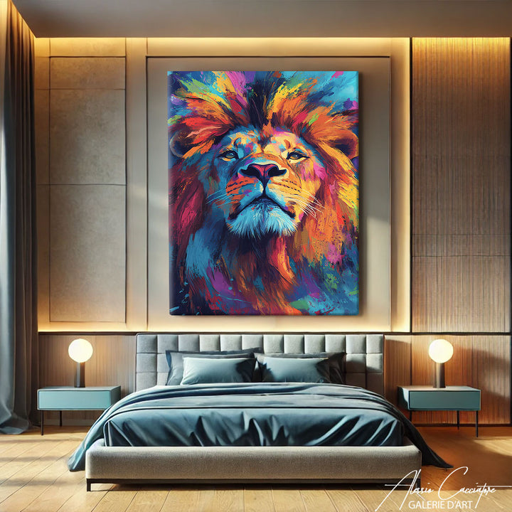 Tableau Lion Pop Art