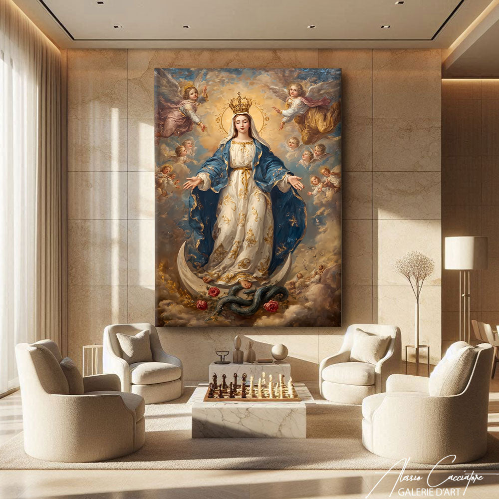 Tableau Ange Et Vierge Marie