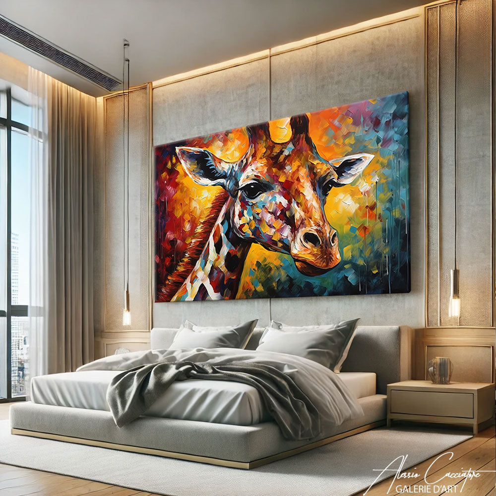 tableau giraffe moderne