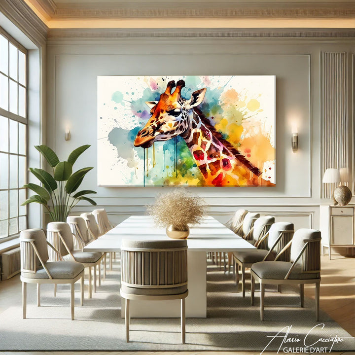 tableau giraffe moderne