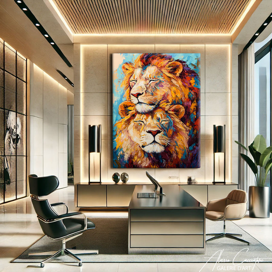 Tableau Lion Lionne – mise en situation