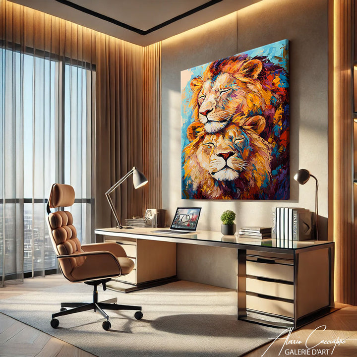 Tableau de Lion Contemporain