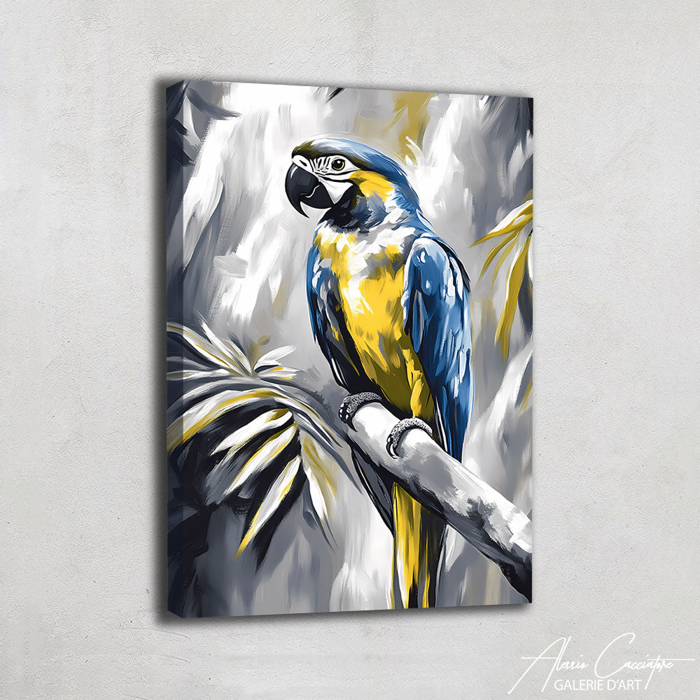 Peinture Perroquet Gris