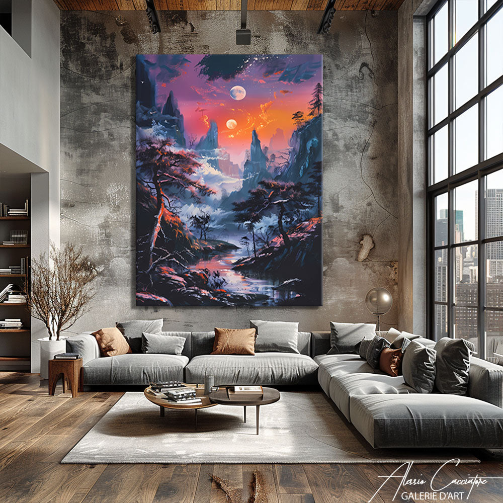 Tableau Contemporain Montagne