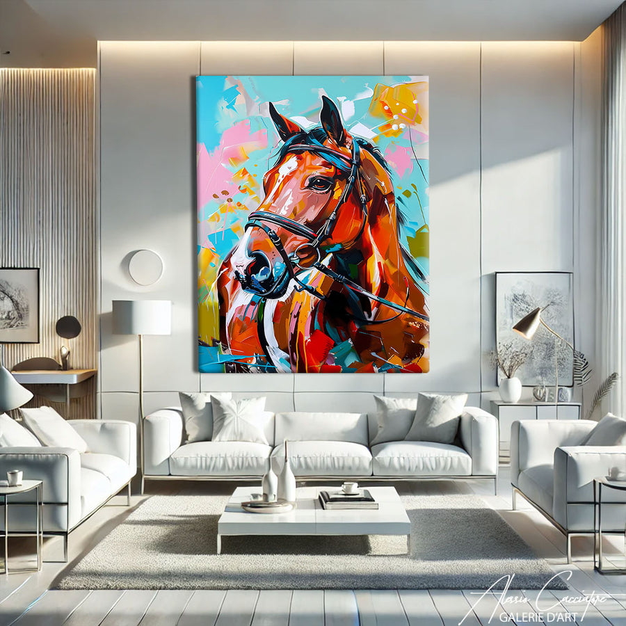  Tableau Cheval Couleur – mise en situation