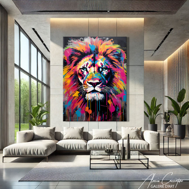 Tableau Lion Pop Art
