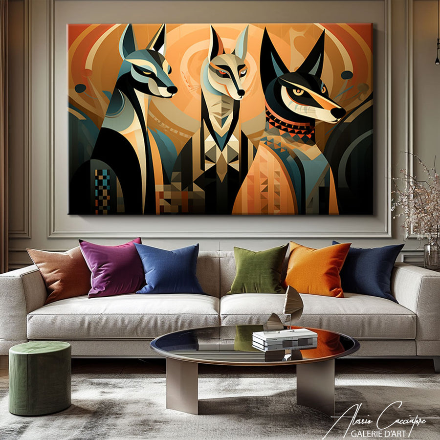 Tableau Animalier Art Deco – mise en situation