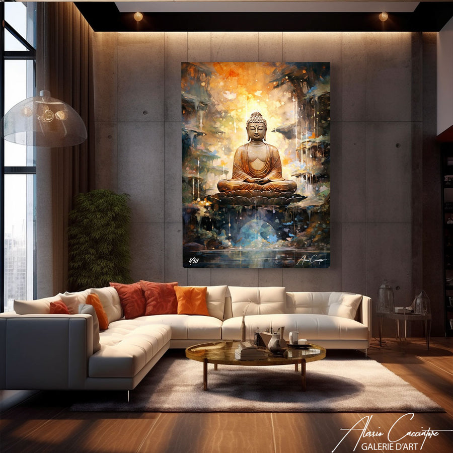 tableau bouddha xxl – mise en situation
